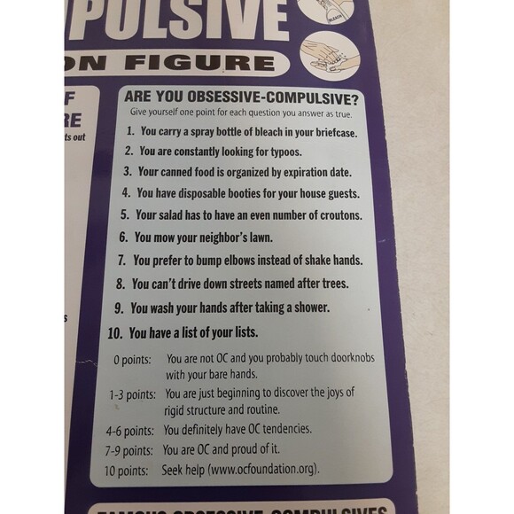 Obsessive Compulsive Action Figure MOC 2005 Face Mask & Moist Towelette NIP - Picture 6 of 9